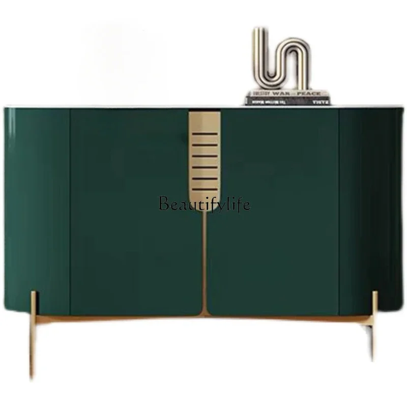 

X4 Italian light luxury dining side cabinet, living room rock slab home entry wall storage partition decoration