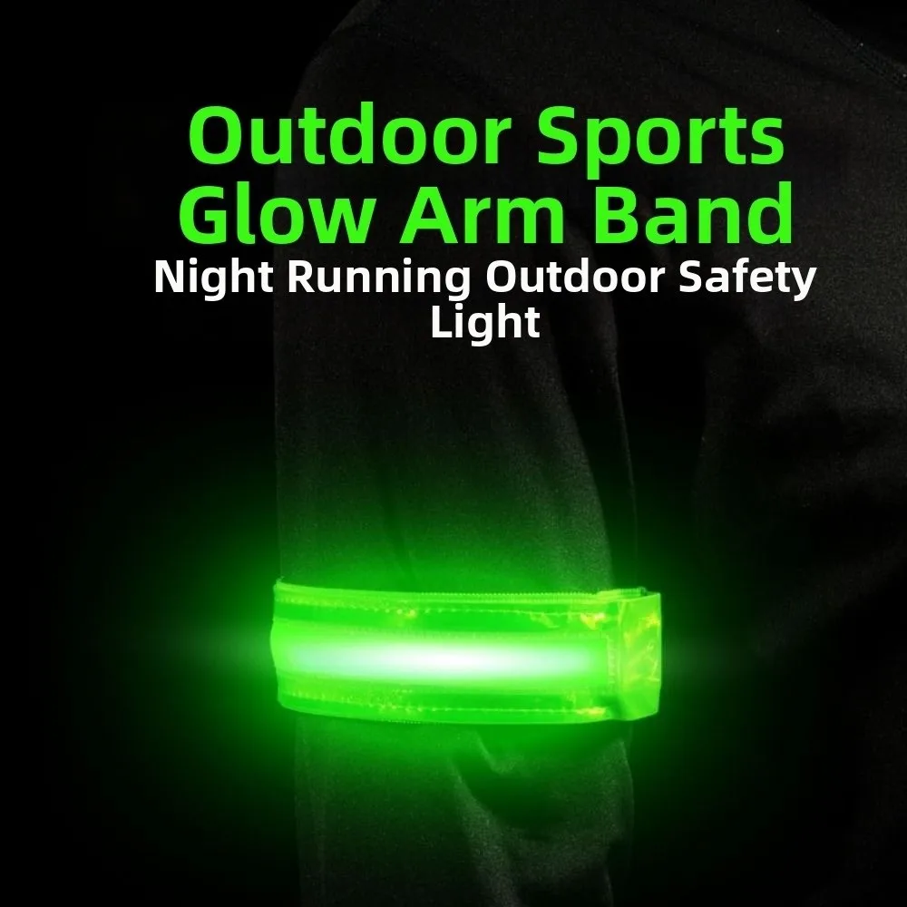 2 個の安全 LED ライトアームバンド 3 モード 5 光色発光アームバンド調節可能なポータブル LED ランニングライト夜間ランニング