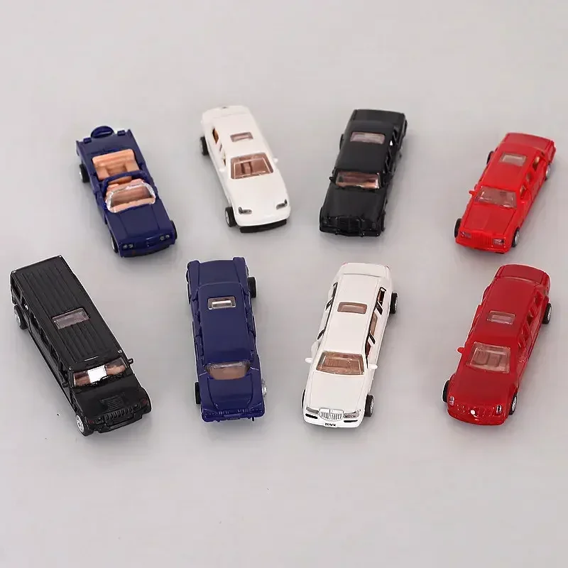 1pcs 7cm  4D Plastic Assembled Car Scale 1:87 Modern Cars Collection Puzzle Assembling Toys For Children