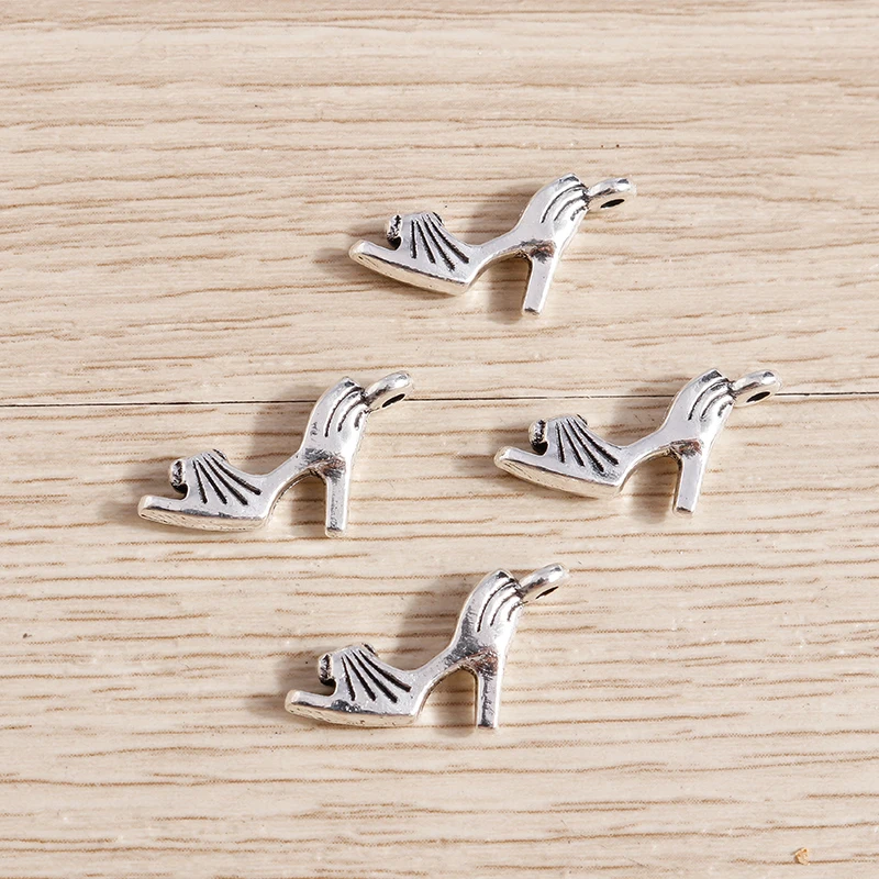 Tusember 20 Stück 11*18mm Legierung Metall High Heels Charms für Anhänger DIY Halsketten Ohrringe Handgemachte Schmuckherstellung Zubehör – Detail 3