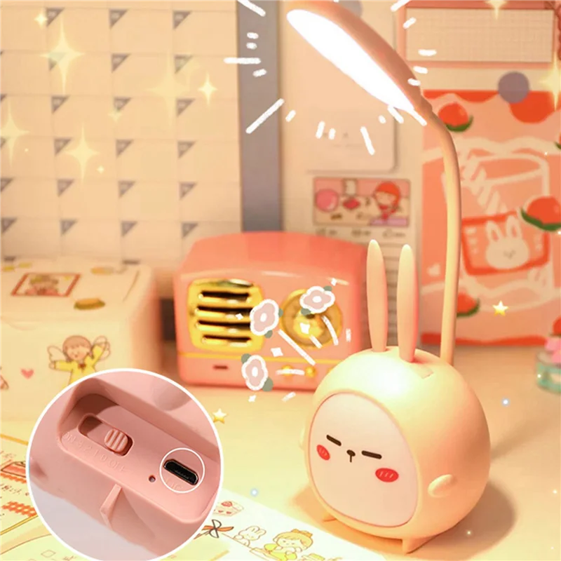 

ABUP-2X Portable LED Desk Lamp Foldable Light Cute Cartoon Desk Lamp LED Reading Light Eye Protective Night Light Blue
