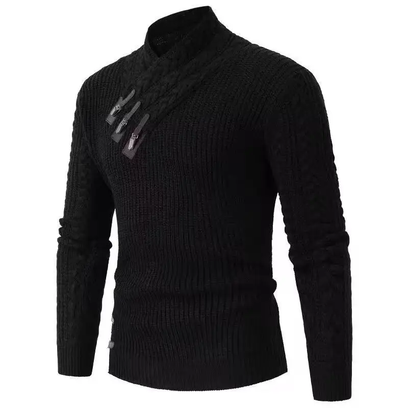Winter Men's Fitted Woolen Sweater High-Quality Fashionable Youth-Oriented Thick And Warm Pullover Sweater With Added Insulation