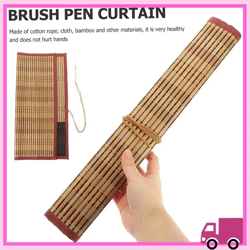 Compact Roll Brush Pen Curtain Bamboo Pen Roll Storage Pen Bag Calligraphy And Painting Protection Collection Brush Pocket