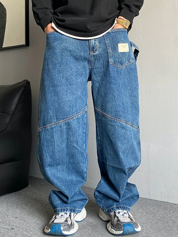 メンズバギージーンズ,アメリカンストリートウェア,ヴィンテージカジュアルデニム,カーゴパンツ,韓国ファッション,ヒップホップトレンド,メンズパンツ