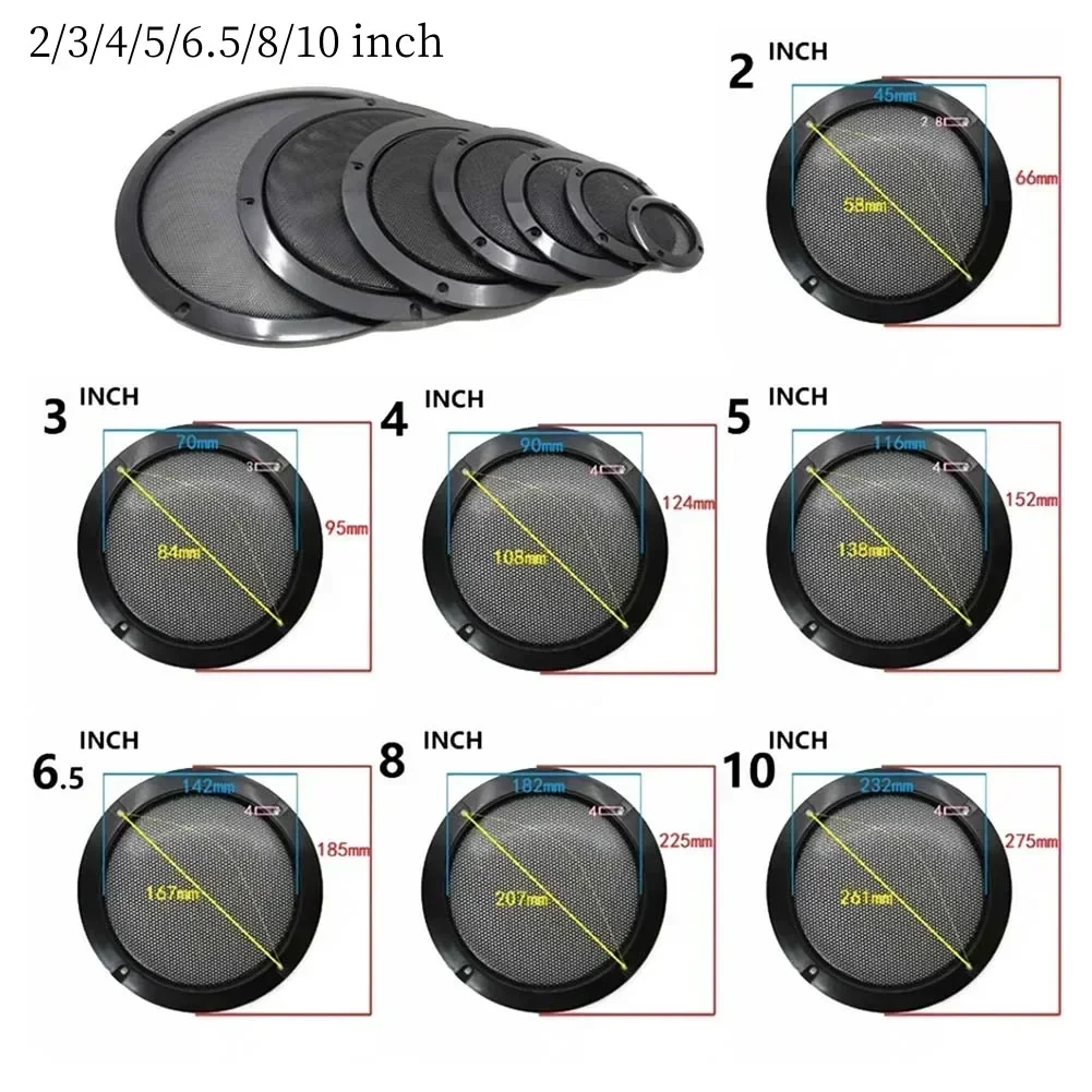 2/3/4/5/6.5/8/10 Inch Speaker Net Cover High-grade Car Home Mesh Enclosure Speakers Long-lasting Use