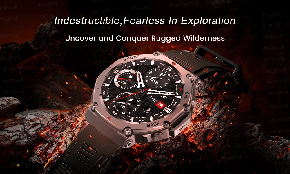 2025 New Military Bluetooth Call Smart Watch Built-in GPS Compass Barometric Altimeter 10ATM Waterproof Sports Smartwatches Men
