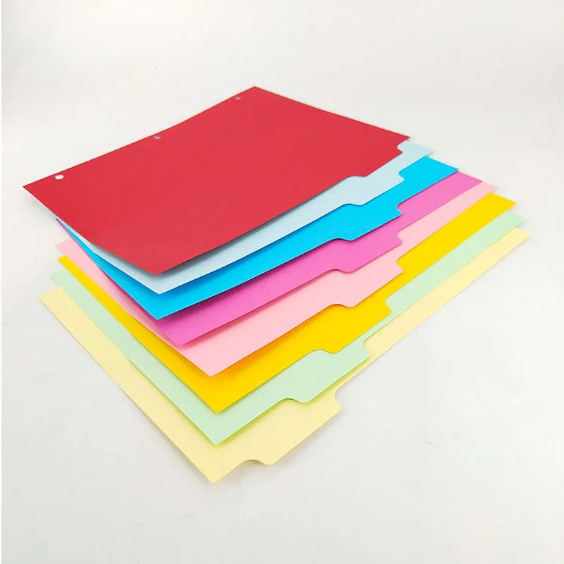 

Paper Classification Paper Printed Color A4 Partition Paper 3hole Loose-leaf Paper Classification Card Paper Archive Index Paper