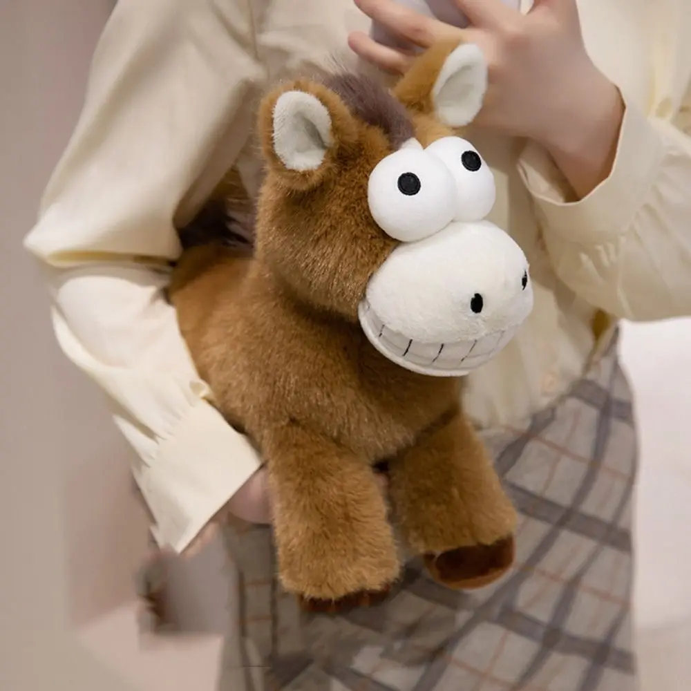 

Soft Standing Horse Plush Toys Big Eyeball Non-Slip Bottom Pony Doll Super Soft Machine Washable Stuffed Plush Toy