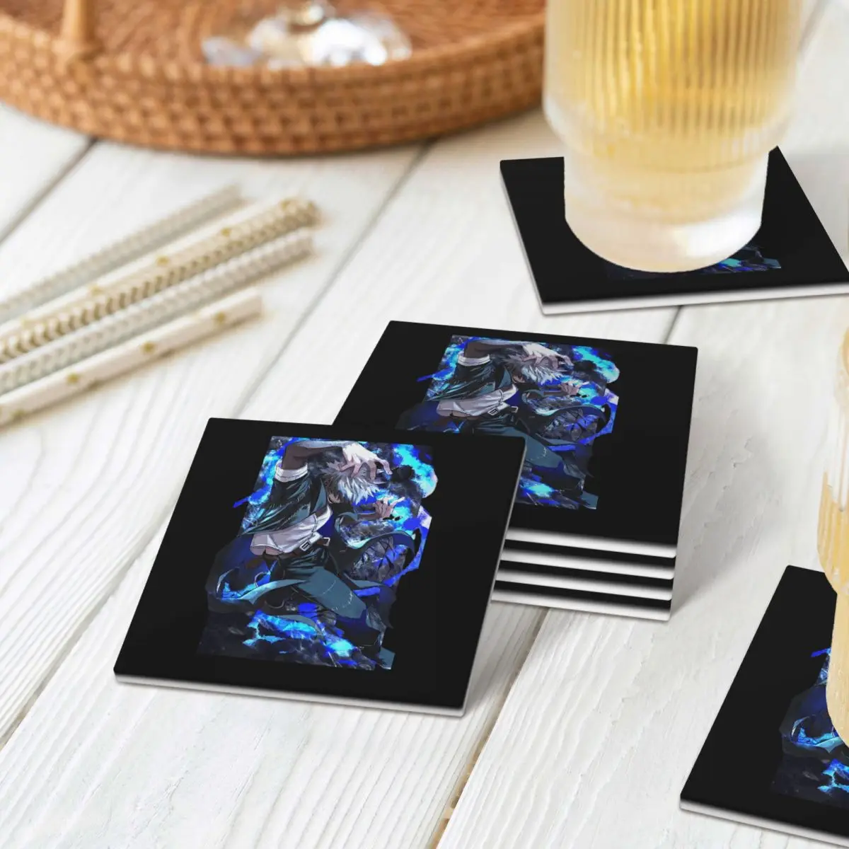 

My Hero Academia Dabi Anime Manga MHA Blueflame Coaster Ceramics Baking Mat Table Utensils Kitchen Placemats Table Coffee Mat