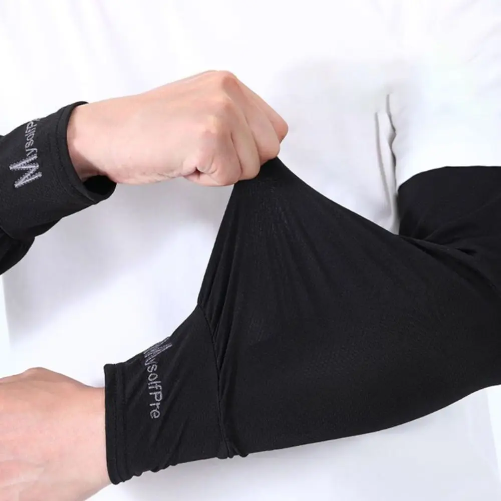 Nuevo Mangas de brazo de seda de hielo protección UV guante de brazo largo suelto antideslizante Protector de mano de gran tamaño Cove verano