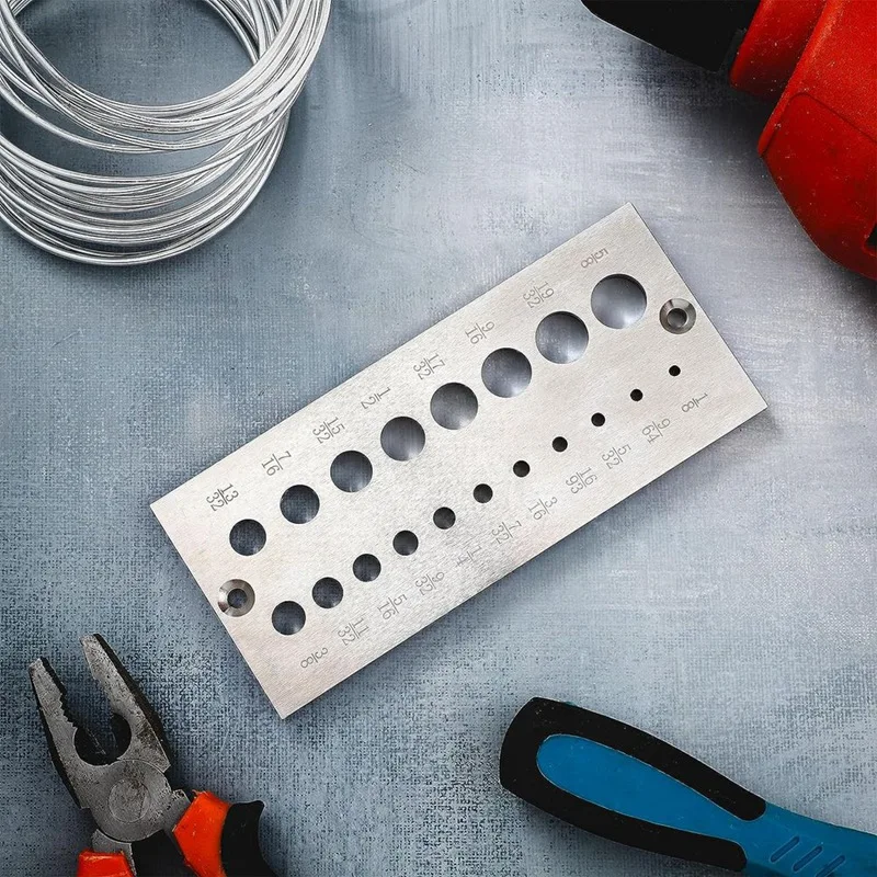 1 PCS Steel Dowel Plate Wood Dowel Rod Maker Dowel Plate Silver With 19 Holes From 1/8 Inch To 5/8 Inch For Woodworking