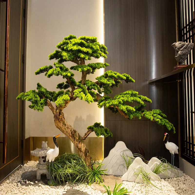 Large Outdoor Indoor Artificial Bonsai Tree Green Artificial Pine Tree for Garden Decor