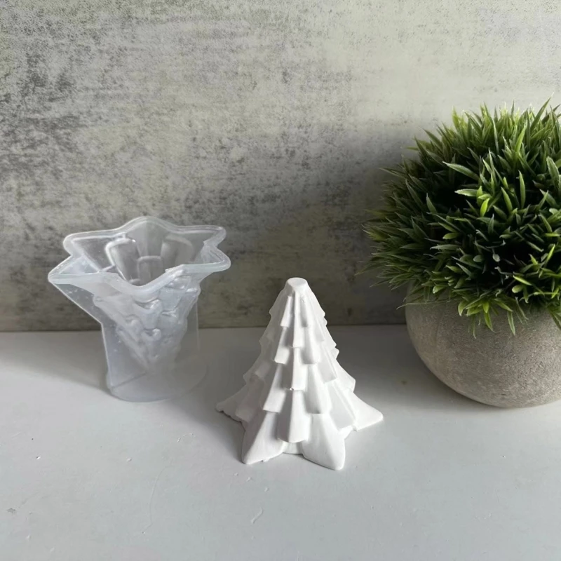 2025 New 3D Christmas Tree Candlestick Molds Holder Silicone Molds Plaster Molds