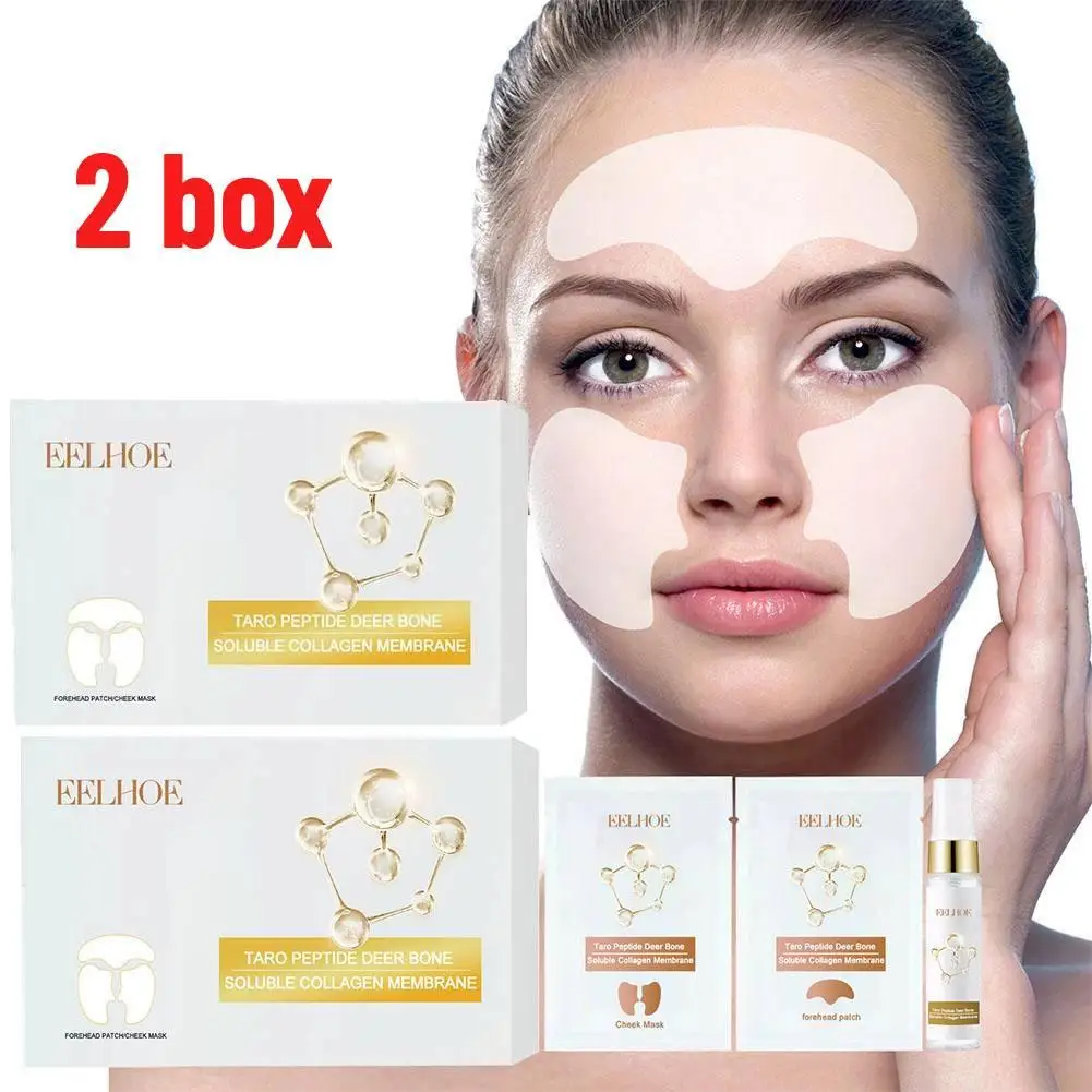 

2 Box Collagen Film Set With Essence Spray Limited Edition Korean Taro Peptide Deer Bone Soluble Collagen Facial Mask Eye Patch