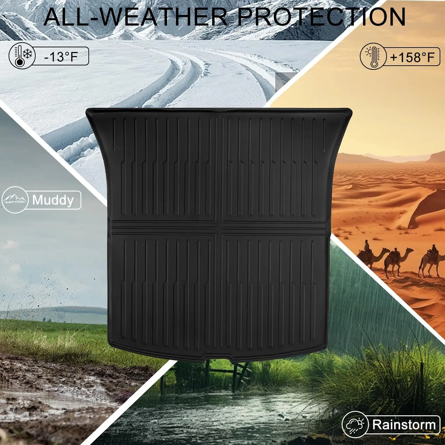 Model Y Juniper 2025 2026 Vordermatten, Model Y 2025 Bodenmatten aus Gummi TPE für alle Wetterbedingungen, 3D-gescannt, OEM-Original, leicht zu reinigen, NICHT für die Standardversion geeignet. – Detail 10