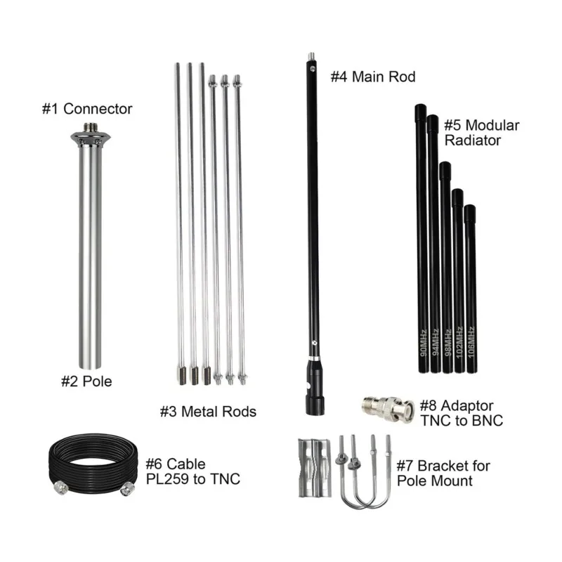 M51K-GP100 1/4 Wave FM Transmitter Antenna Outdoor Professional For 87-108Mhz GP Antenna For 0.5W-100W Broadcast Transmitters