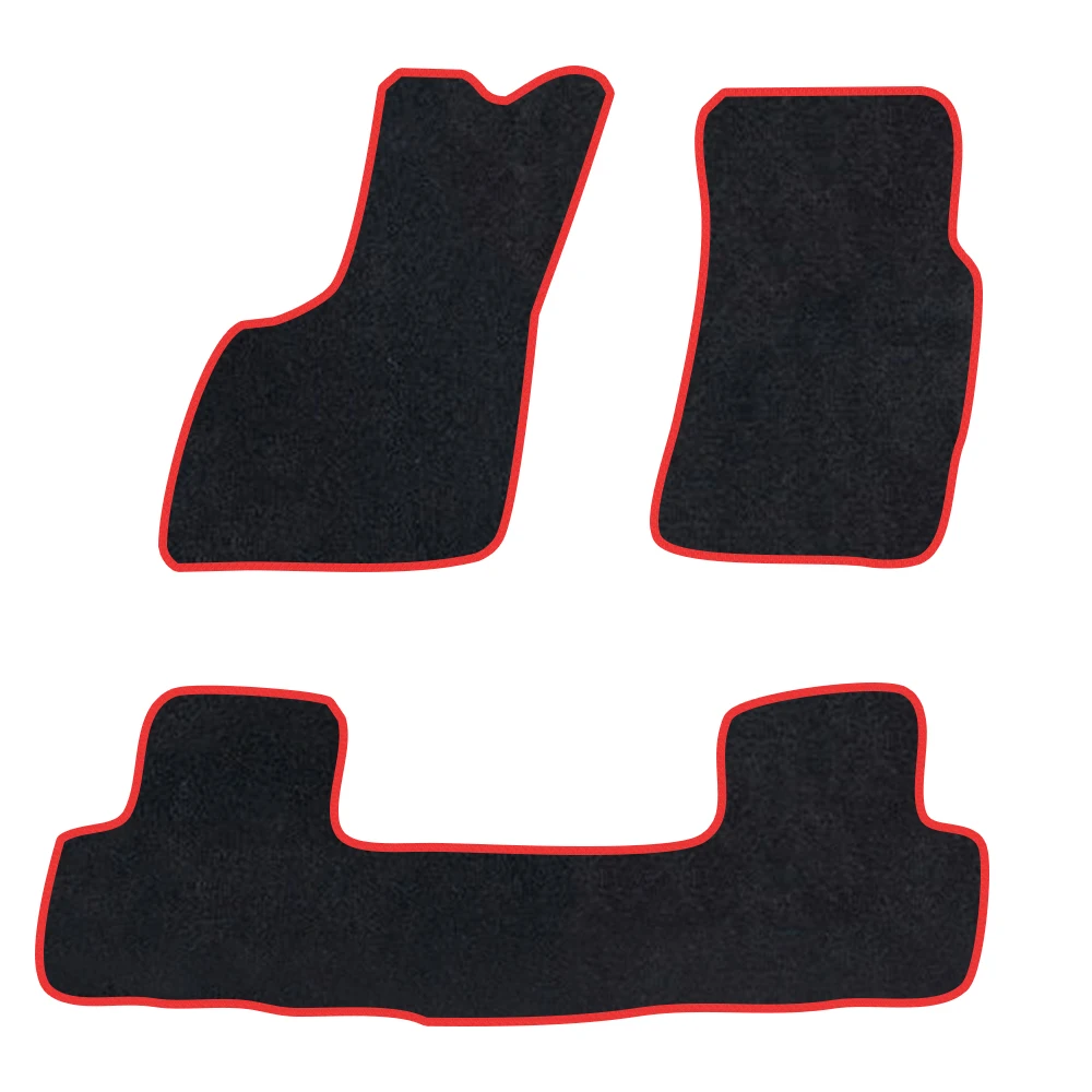 

Автомобильный коврик для Audi Q8 2019-настоящее полиэфирное замшевое противоскользящее черное основание красного цвета с отделкой по краю