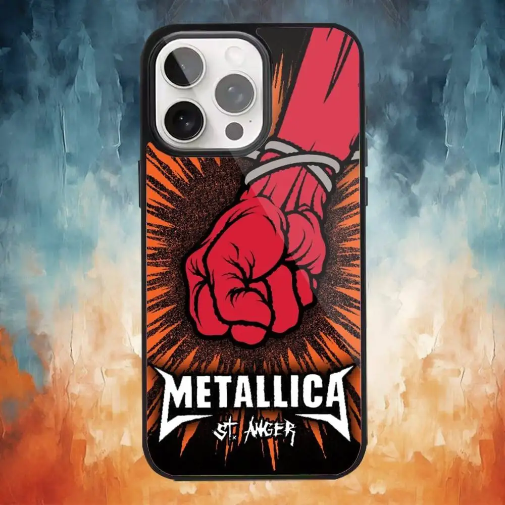 Coque de téléphone avec Logo d'album Music m-metallica, étui magnétique pour iPhone17,16,15,14,13,12,11 Plus,Pro Max, chargement sans fil Magsafe