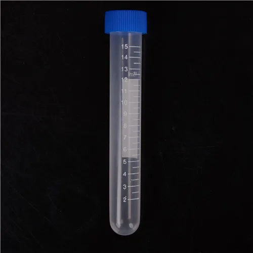 10X 15mL Plastic Centrifuge Test Tube Vial Container Self Standing Screw Cap