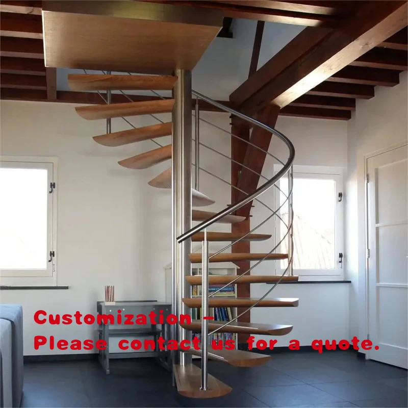 custom.DB Modern Staircase with Wooden Treads & Metal/Wood Railings Interior Spaces