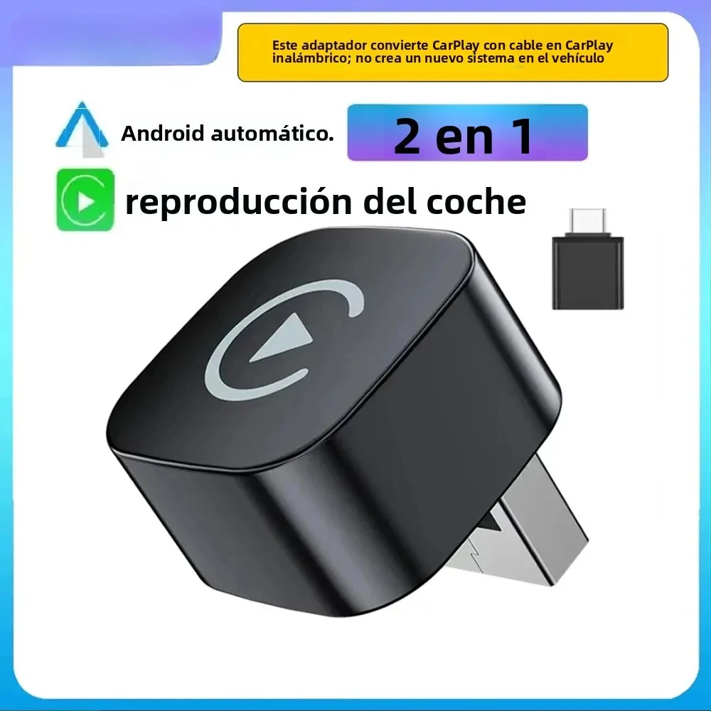 Adaptador Carplay inalámbrico 2 en 1 para iPhone, android, auto, apple, Carplay inalámbrico, Mini USB, Ai Box, Carplay para Toyo