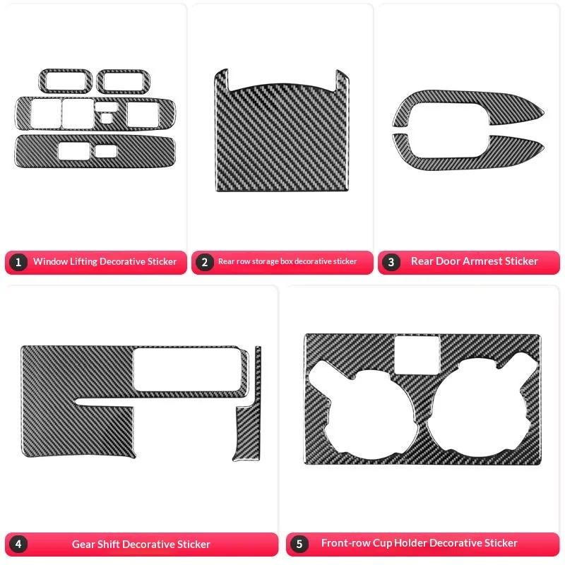 

For Toyota Tacoma 2000-2004 Carbon Fiber Door Panel Center Vent Gear Shift Handle Cover Styling