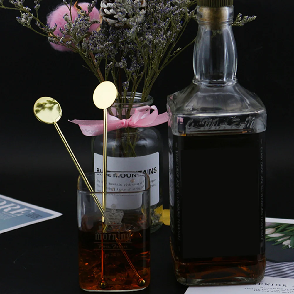 

4Pcs Stainless Steel Stirrer Rustproof Swizzle Sticks Beverage Muddler Cocktail Stirring Rods Simple Practical Afternoon Tea