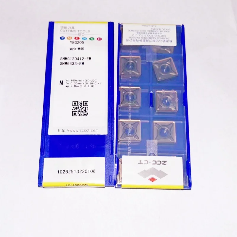 

SNMG120404-EM YBG205/SNMG120408-EM YBG205/SNMG120412-EM YBG205 твердосплавные пластины для токарного инструмента с ЧПУ, 10 шт.