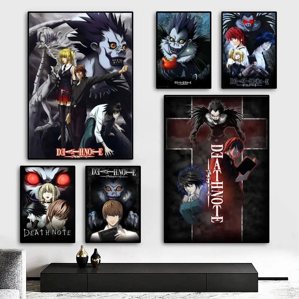 Anime D-Death Note Poster HD-Kunstposter, selbstklebend, für die Wand, wasserfest, für Zuhause, Wohnzimmer, Schlafzimmer, Bar, ästhetische Dekoration