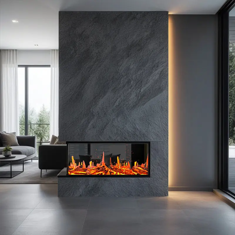 Holographic screen shadow electronic fireplace simulation flame simulation firewood burning voice-activated heating furnace core