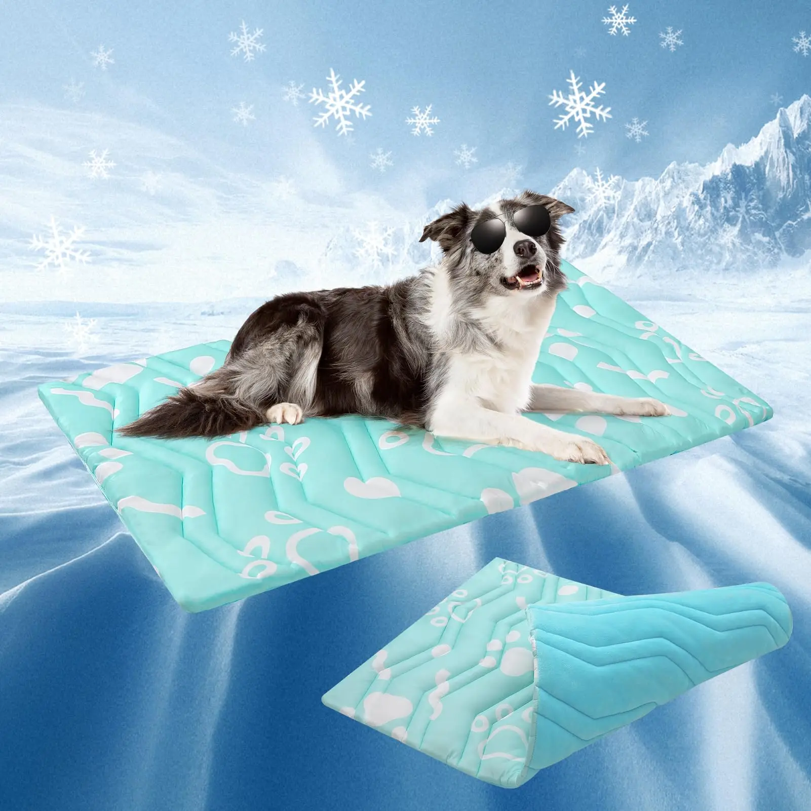 

Large Dog Cooling Pad 48x28 Inch Washable Foldable Reversible Ice Gel Mat For Summer Use On Floor Sofa Kennel Or Car