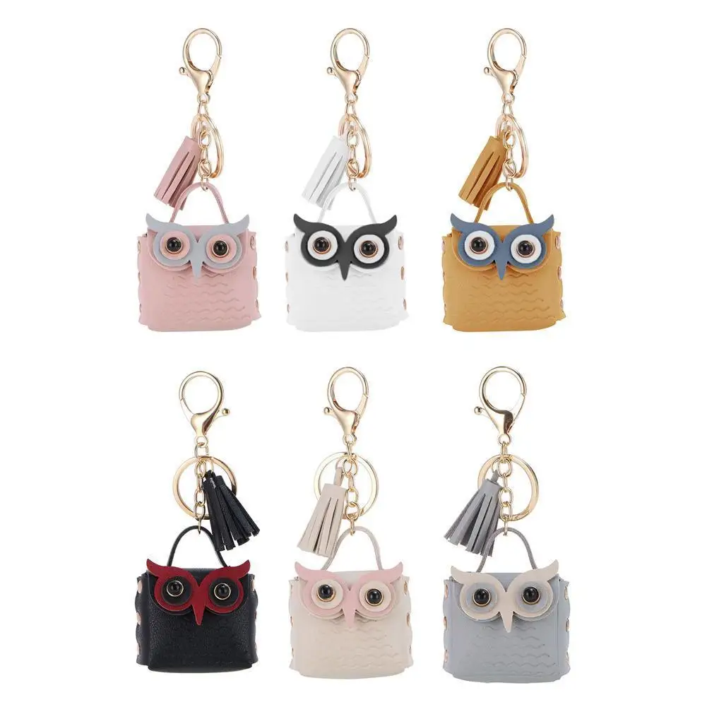 PU Leather Cute Owl Coin Purse Key Chain Couple Key Chain Multipurpose Mini Small Pendant Purse Bag Wallet Decor Party Favors