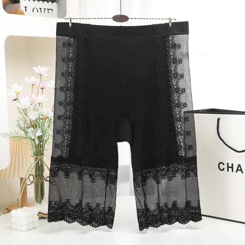 Women Summer Knickers Shorts Under The Skirt Seamless Shorts Lace Thigh Safety Short Pants High Waist Safety Pants