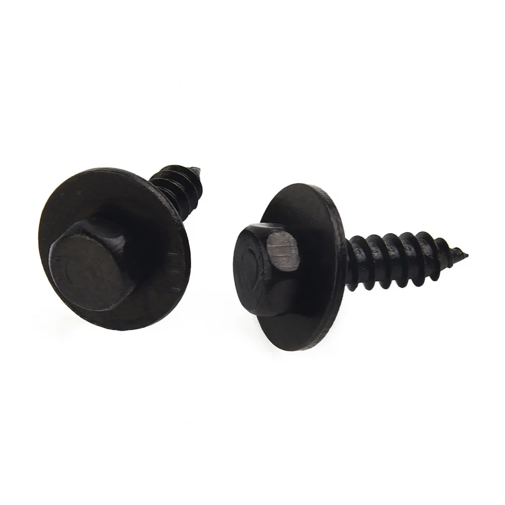 Self-Tapping Screws Black Car Hex Washer Head Interior Parts Replacment Universal 20pcs/kit 4.8x19mm Accessories