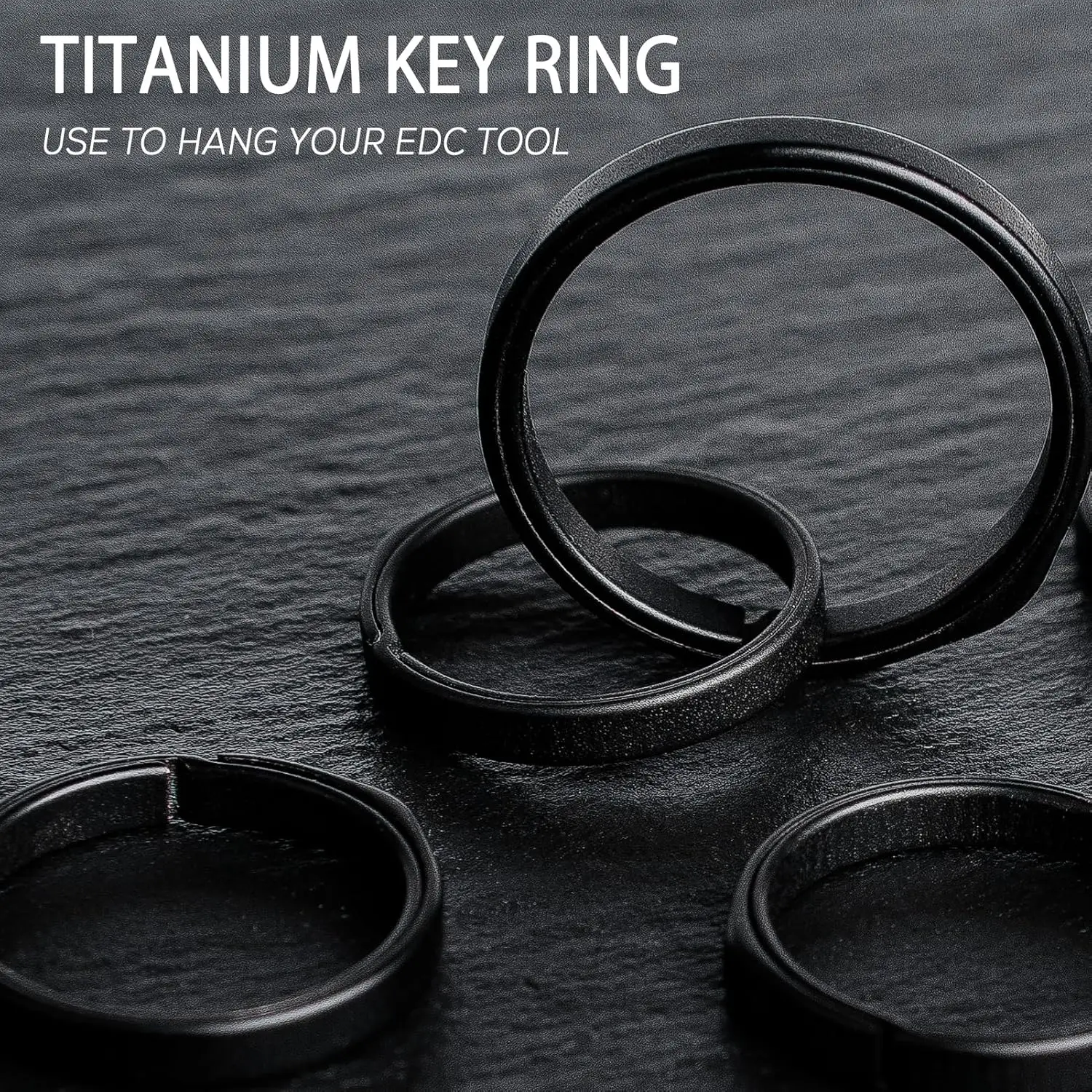 2 pcs 27mm Titanium Key Ring,Elegant Quick Release Side Pushing Split Rings Kit for Keychains,Heavy Duty Keyring for Dog Tag