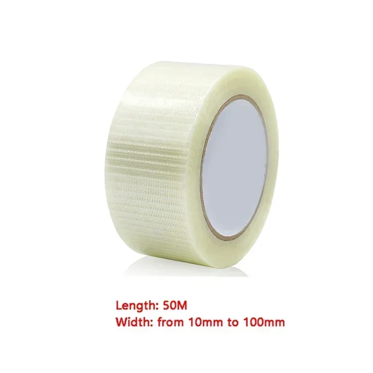 50M/R Width 10-100mm Transparent Fiberglass Tape Heavy Duty Fiberglass Reinforced Tape for Bundling Reinforcing and Palletizing