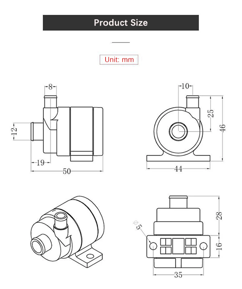 Pompa zanurzeniowa bezszczotkowa Faradyi High Quality Micro Circulation 12V DC DC26B, ultra cicha, do domu, kuchni, łazienki, pompy filtracyjne