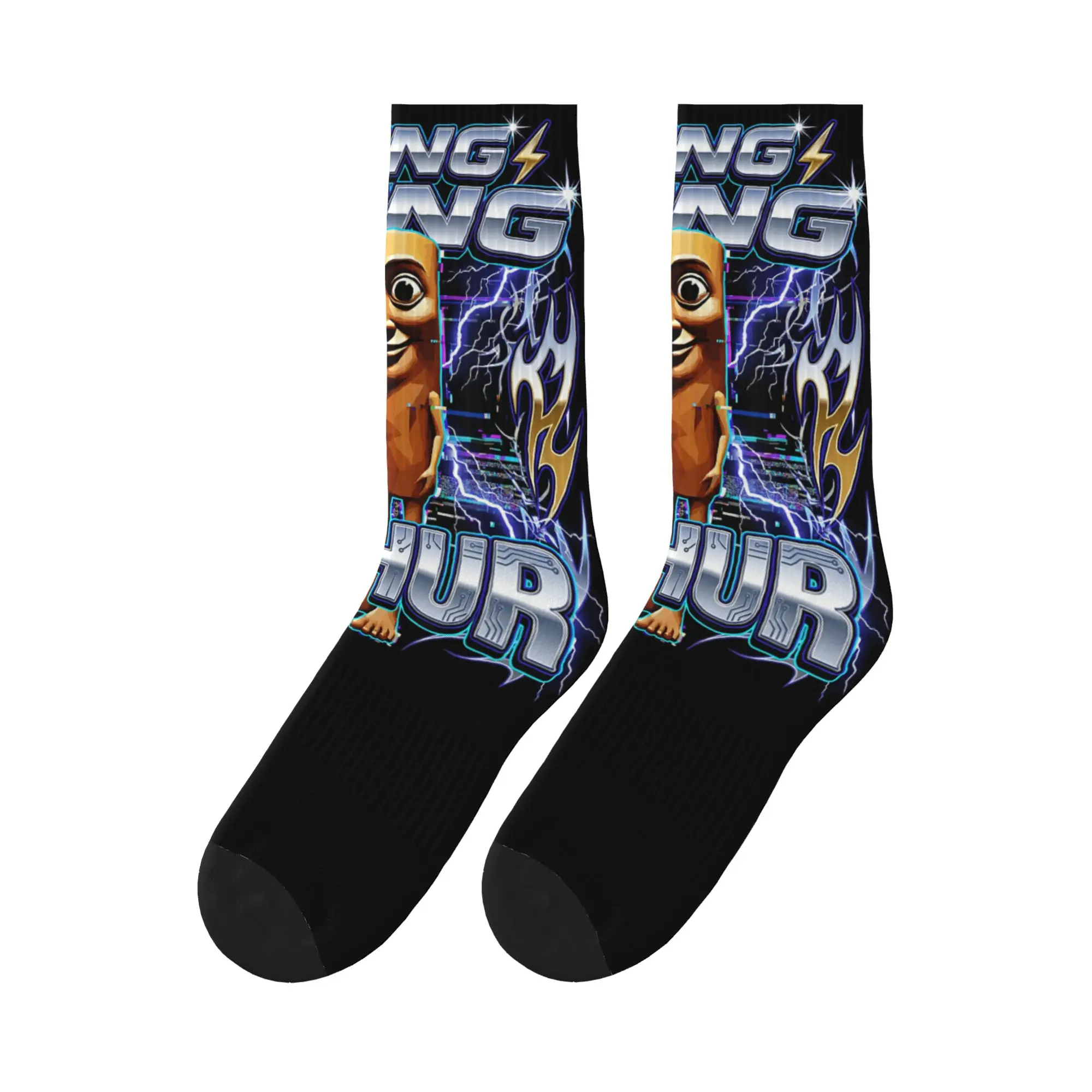 

Unisex Men Socks Funny Italian Brainrot Tung Tung Tung Sahur Stockings Autumn Trendy Soft Socks Design Running Sports Anti Socks