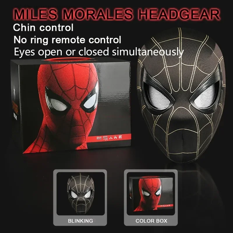Spiderman Mascara Hoofddeksel Masker Cosplay Bewegende ogen Elektronisch masker Spider Man 1:1 Afstandsbediening Elastisch Volwassenen Kinderspeelgoed Cadeau