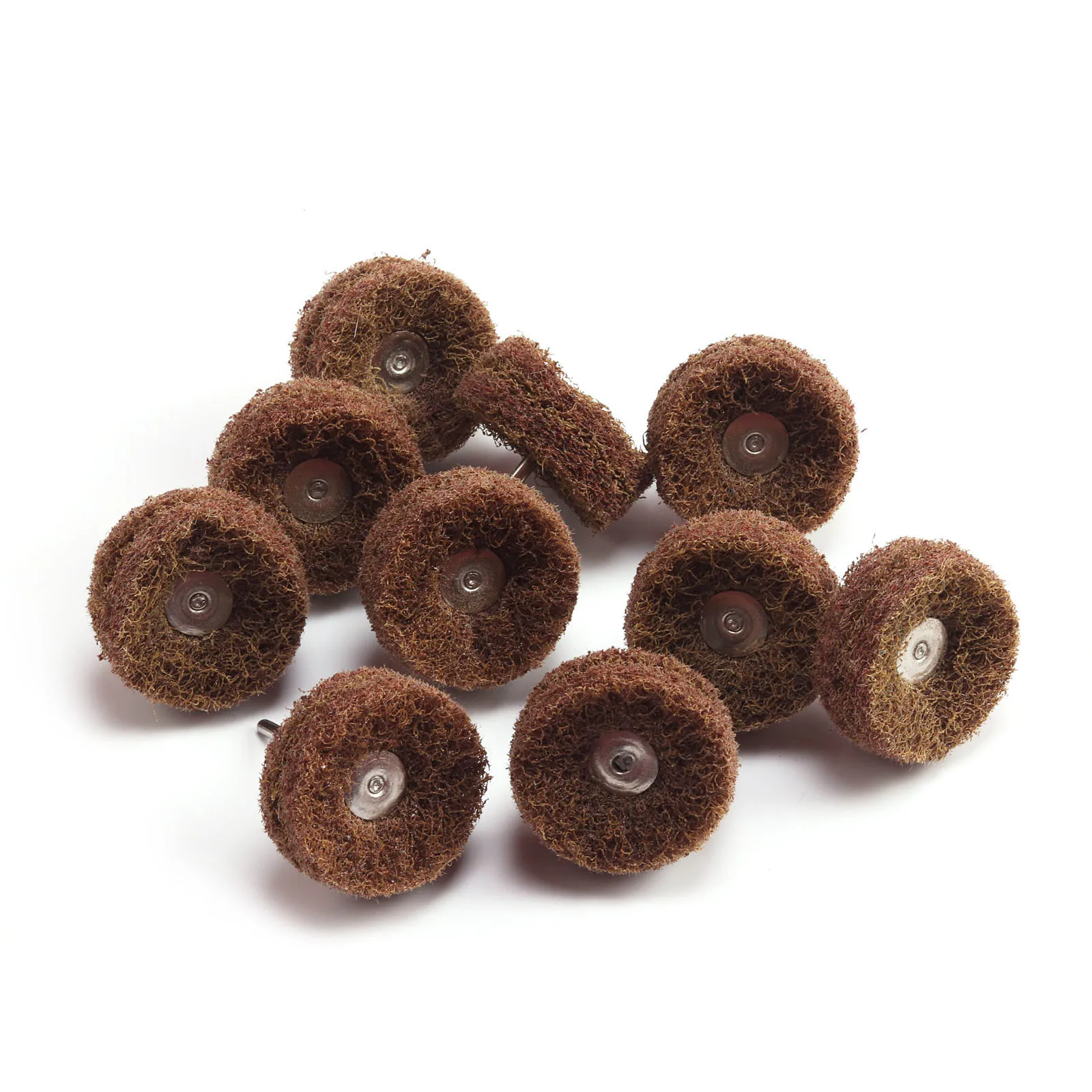 Sikat Abrasif Bor Mini Nilon Roda Pemoles Pengkilapan dengan Tangkai 3Mm untuk Set Aksesori Alat Putar 10 Buah/8 Buah