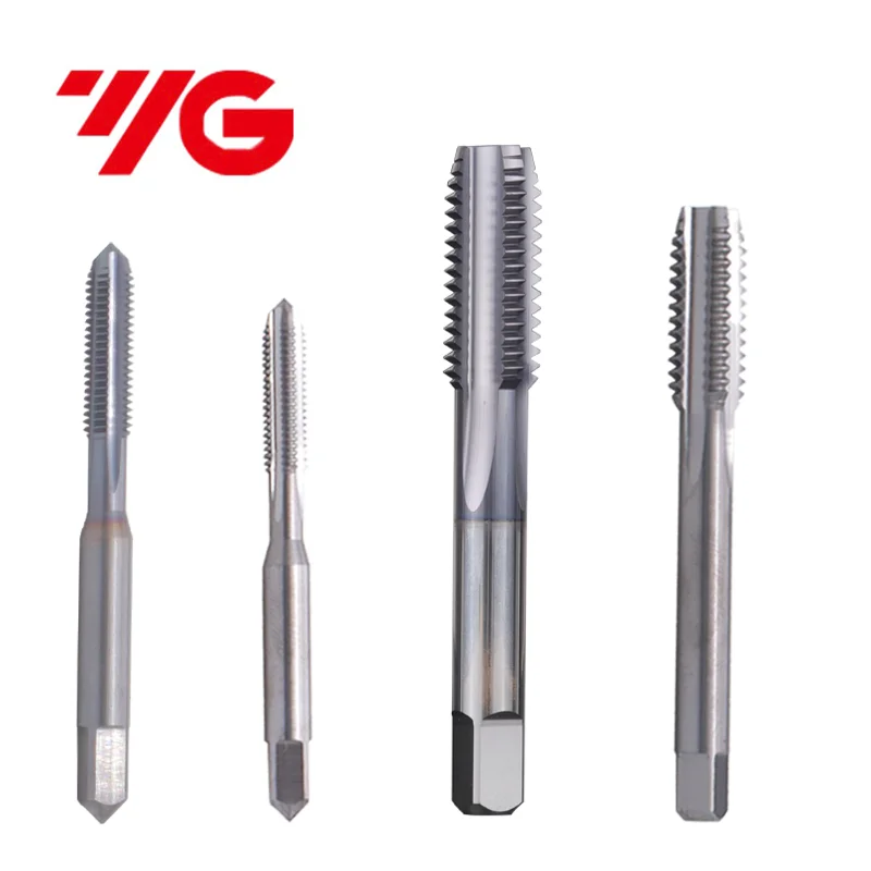 YG Tungsten Steel  Straight Grooved Flute TapSolid Carbide HRC50-65 M0.8 M1M1.4M2M3M4M6M8M10M12M14M16 Machine TICN-Coating Taps