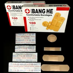 100 Stks/pak Medische Anti-Bacteriën Band Hulpverbanden Sticker Waterdichte Wond Zelfklevende Paster Thuis Reizen EHBO-Kit Benodigdheden