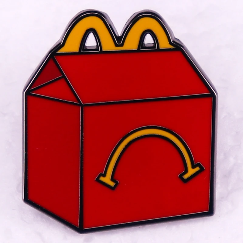 Fast Food Burger Box Enamel Pin Brooch Jewelry Funny Backpack Decorate