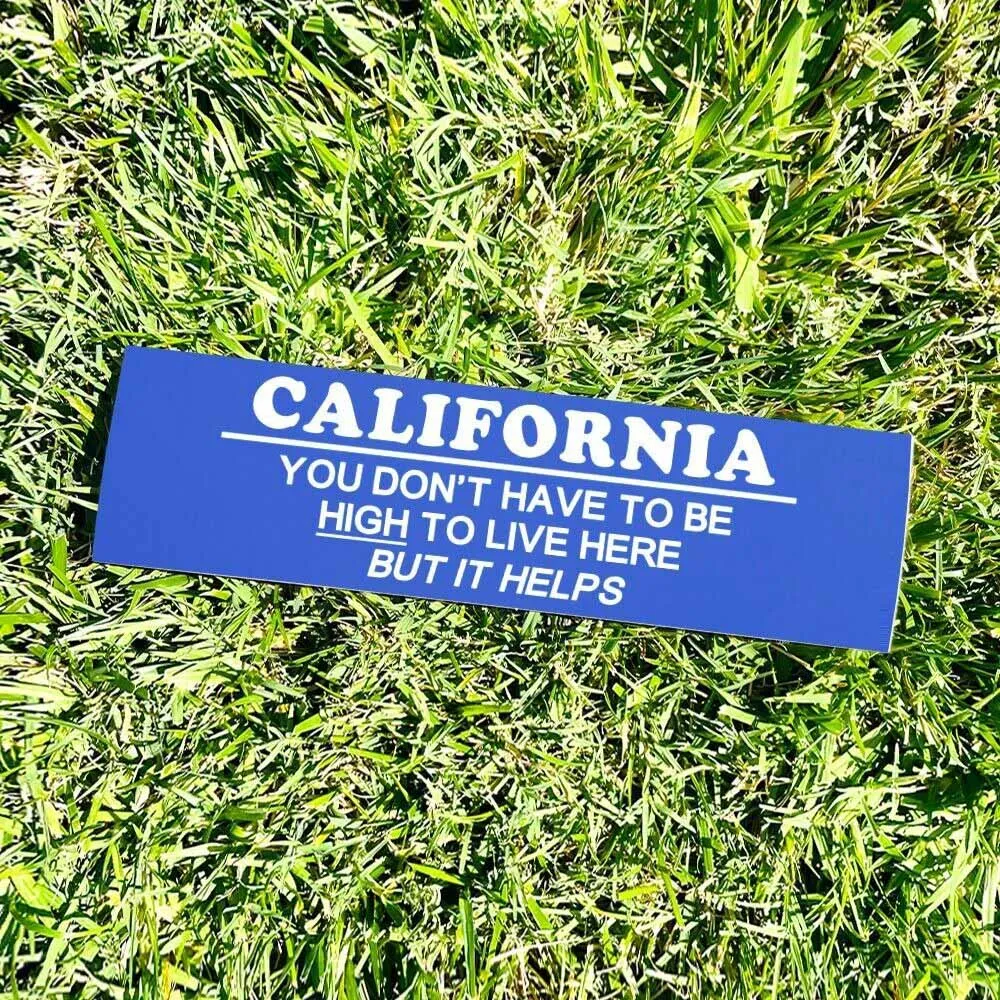 CALIFORNIA HIGH Bumper Sticker - Funny Vintage Style - Vinyl Decal 80s 90s - Bumper Stickers - Car Stickers