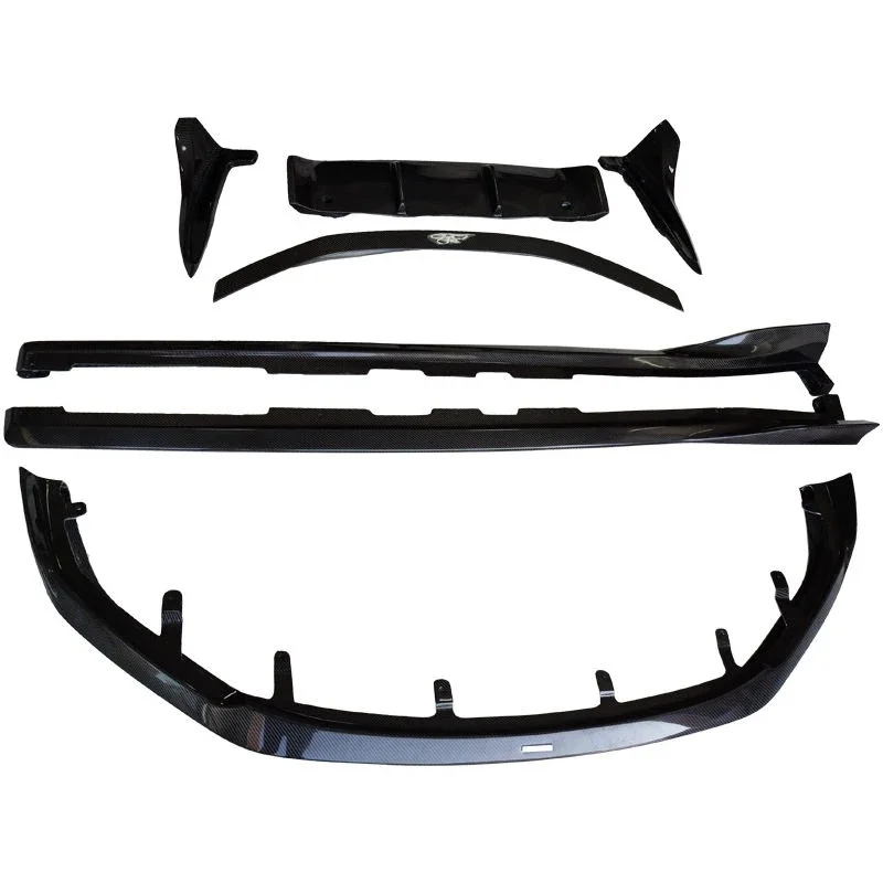 Sturdy Carbon Full Exterior Body Kit Front Lip Rear Lip Corner Trim Side Skirts Spoiler Sport Universal Fit Car Auto Guard