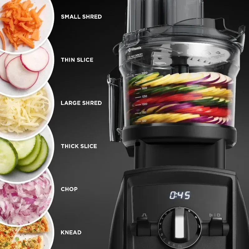 Vitamix 12-Cup Foodprocessor Hulpstuk Met Zelfdetectie™, Compatibel Met Opstijging En Venturist Serie, Zwart