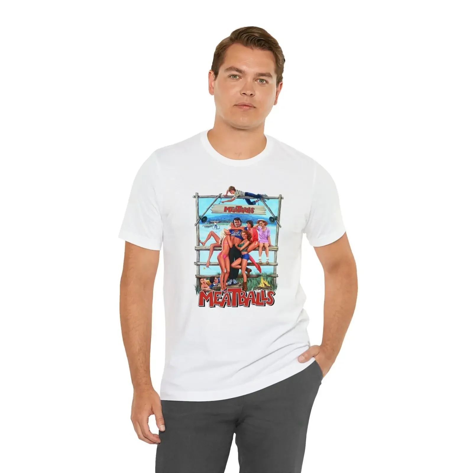 Meatballs T Shirt  Movie vintage Washed streetwear Breathable Versatile Unisex Top For Everyday Wear homme Soft Comfortable