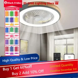 Gran oferta moderna, lámpara de ventilador de techo con Control remoto, sin aspas, para sala de estar, 6 velocidades, con luz Led