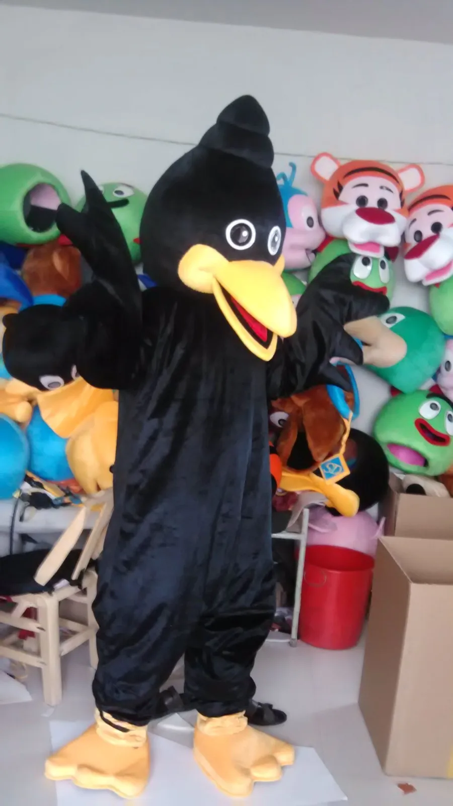 

New Adult Best Sale Lovely Black Crow Animal Cartoon Mascot Costume Christmas Fancy Dress Halloween Mascot Costume