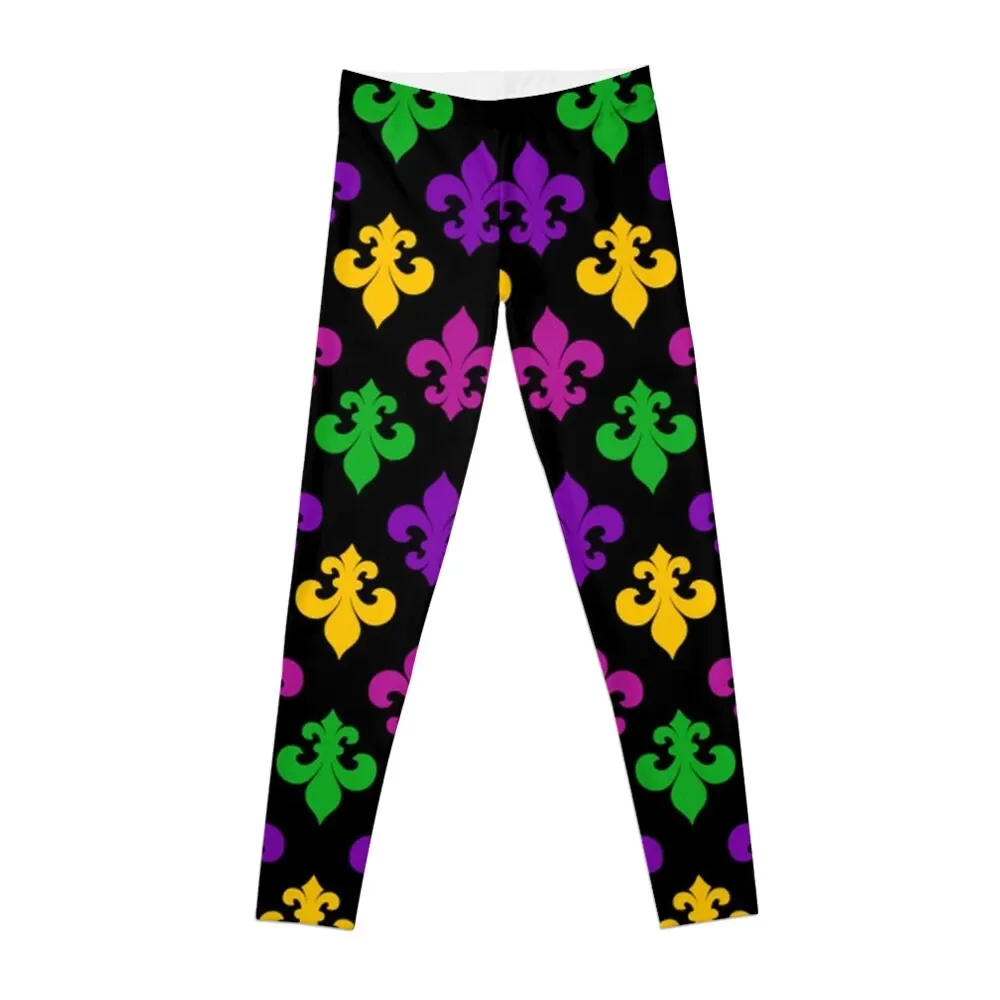 Mardi Gras Fleur de Lis Leggings push up tights for for girls sports for push up legging Womens Leggings